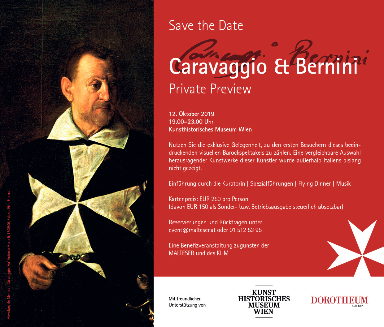 Malteser Private Preview Caravaggio & Bernini Veranstaltung Fürhung Kunsthistorisches Museum MHDA Malteser